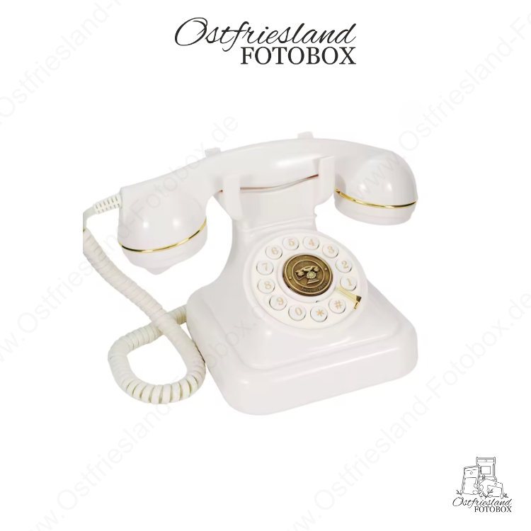 Audio-G&auml;stebuch Basic &ndash; wei&szlig; mattes Retro-Telefon